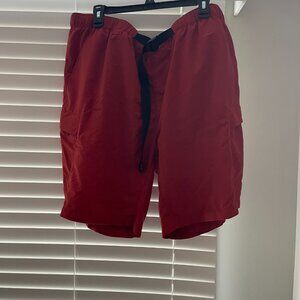 COLUMBIA - MEN'S XXL -  RED LINED BELTED SWIM TRUNKS/SHORTS